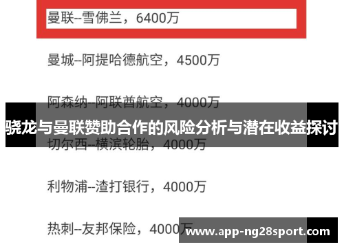 骁龙与曼联赞助合作的风险分析与潜在收益探讨