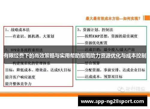 有限经费下的高效策略与实用帮助指南助力资源优化与成本控制