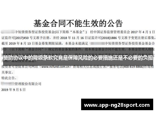 赞助协议中的降级条款究竟是保障风险的必要措施还是不必要的负担 赞助协议中的降级条款究竟是保障风险的必要措施还是不必要的负担